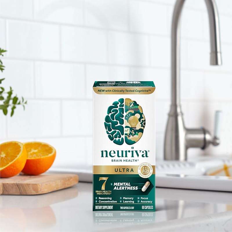 NEURIVA Ultra Brain Supplements for Memory and Focus, Phosphatidylserine, Cognivive, Neurofactor, Folic Acid, Vitamin B12 & Vitamin B6, 60 Count Capsules - Image 20