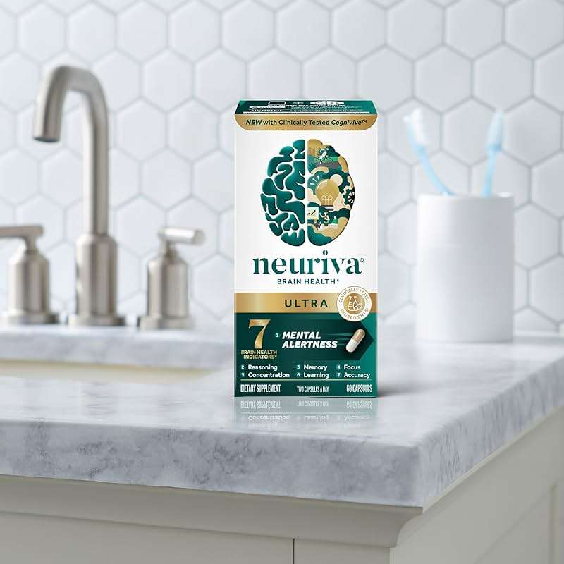 NEURIVA Ultra Brain Supplements for Memory and Focus, Phosphatidylserine, Cognivive, Neurofactor, Folic Acid, Vitamin B12 & Vitamin B6, 60 Count Capsules - Image 22