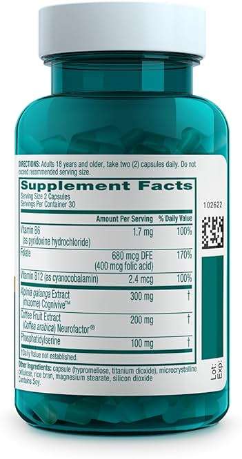 NEURIVA Ultra Brain Supplements for Memory and Focus, Phosphatidylserine, Cognivive, Neurofactor, Folic Acid, Vitamin B12 & Vitamin B6, 60 Count Capsules - Image 26
