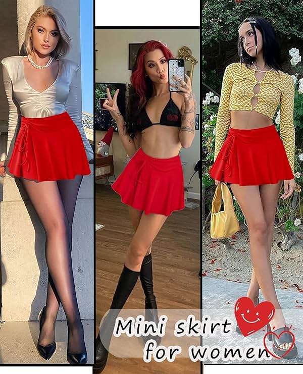 Avidlove Mini Skirt for Women Pleated Drawstring High Waist Skater Skirt Sexy Lingerie Skirts S-XXL - Image 5