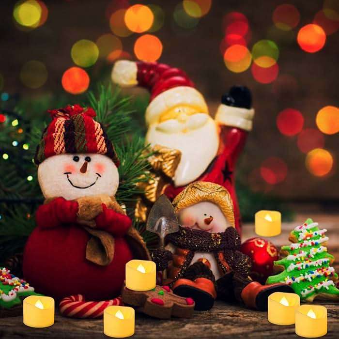 Yakpo 36 Pack 1.5" x 1.2" Tea Light Candles Battery Operated, Flameless Flickering LED Tealight Fake Votive Candles, Outdoor Flicker Electric tealights Bulk for Wedding Halloween Christmas Decorations - Image 6