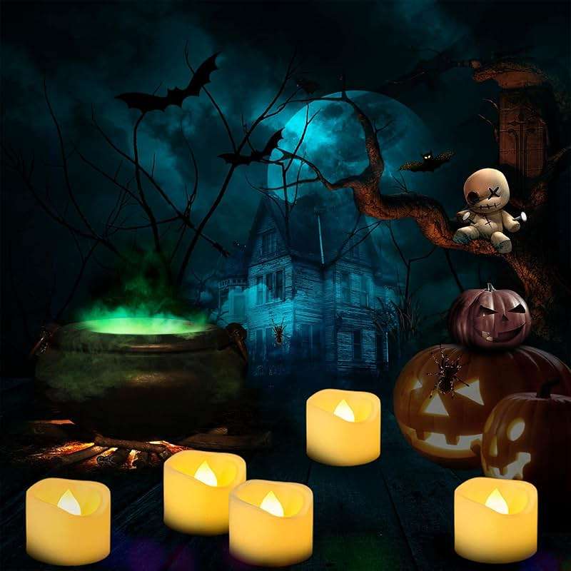 Yakpo 36 Pack 1.5" x 1.2" Tea Light Candles Battery Operated, Flameless Flickering LED Tealight Fake Votive Candles, Outdoor Flicker Electric tealights Bulk for Wedding Halloween Christmas Decorations - Image 7