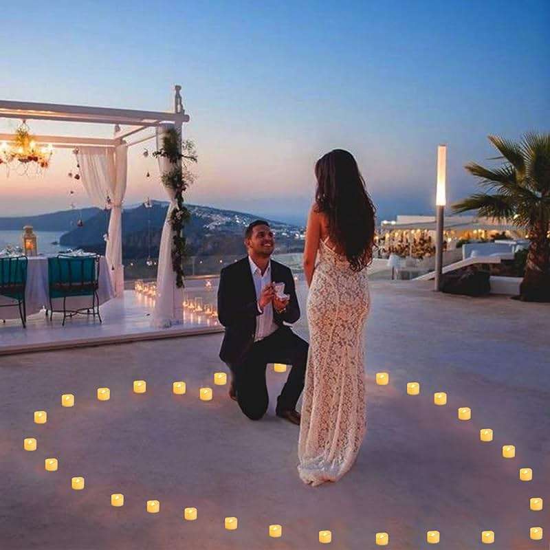 Yakpo 36 Pack 1.5" x 1.2" Tea Light Candles Battery Operated, Flameless Flickering LED Tealight Fake Votive Candles, Outdoor Flicker Electric tealights Bulk for Wedding Halloween Christmas Decorations - Image 8