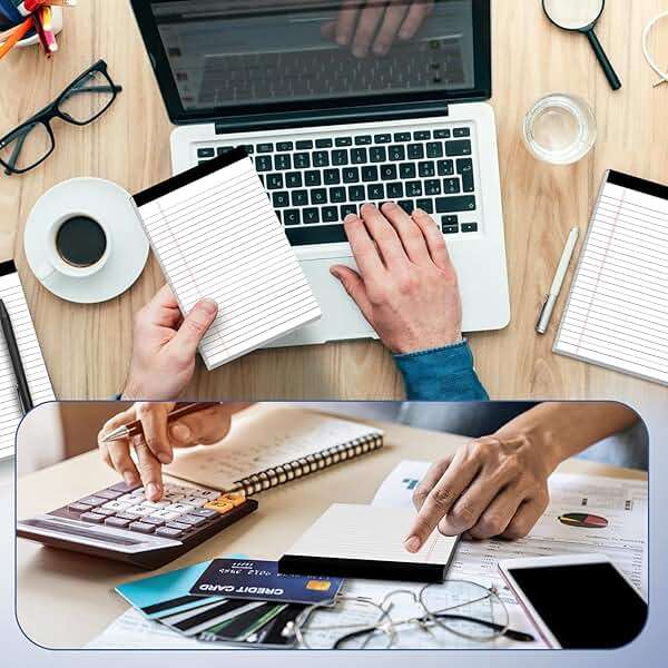 Nichela 5" x 8" Note Pads 12 Pack of Legal Pads 30 Sheets Notepad College Ruled Small Writing Pads Perforated Pages Paper Pads 80GSM Heavyweight Paper Note Pads for Home, Office, or School - Image 7