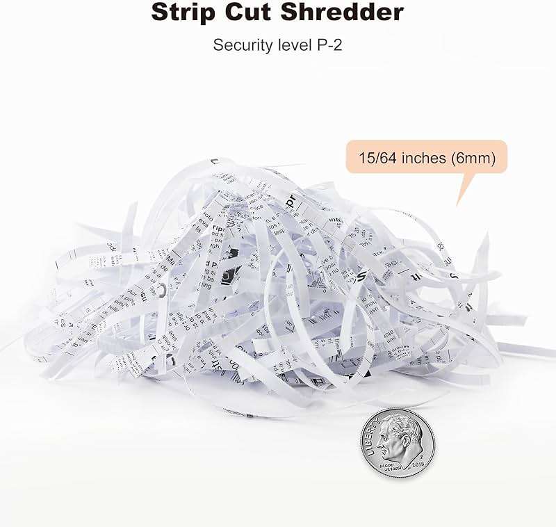 Bonsaii Paper Shredder for Home Use, 6 Sheet Strip Cut Small Paper Shredder Without Basket for Home Office, Portable Shredder Extendable Arm Design with Overheat Protection (S123-B) - Image 4
