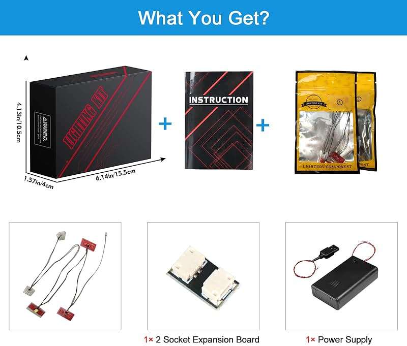 VONADO LED Light Kit Compatible with Lego Speed Champions Ferrari 812 Competizione 76914, DIY Lighting Set Compatible with Lego Ferrari 76914 Race Vehicle (NO Model) - Image 5