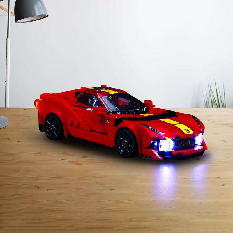 VONADO LED Light Kit Compatible with Lego Speed Champions Ferrari 812 Competizione 76914, DIY Lighting Set Compatible with Lego Ferrari 76914 Race Vehicle (NO Model) - Image 7
