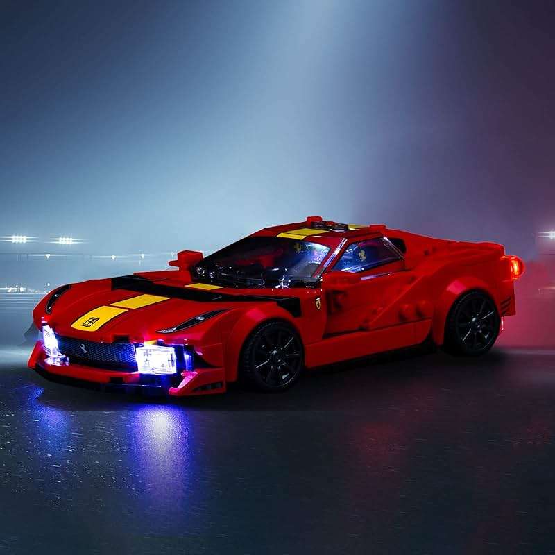 VONADO LED Light Kit Compatible with Lego Speed Champions Ferrari 812 Competizione 76914, DIY Lighting Set Compatible with Lego Ferrari 76914 Race Vehicle (NO Model) - Image 8