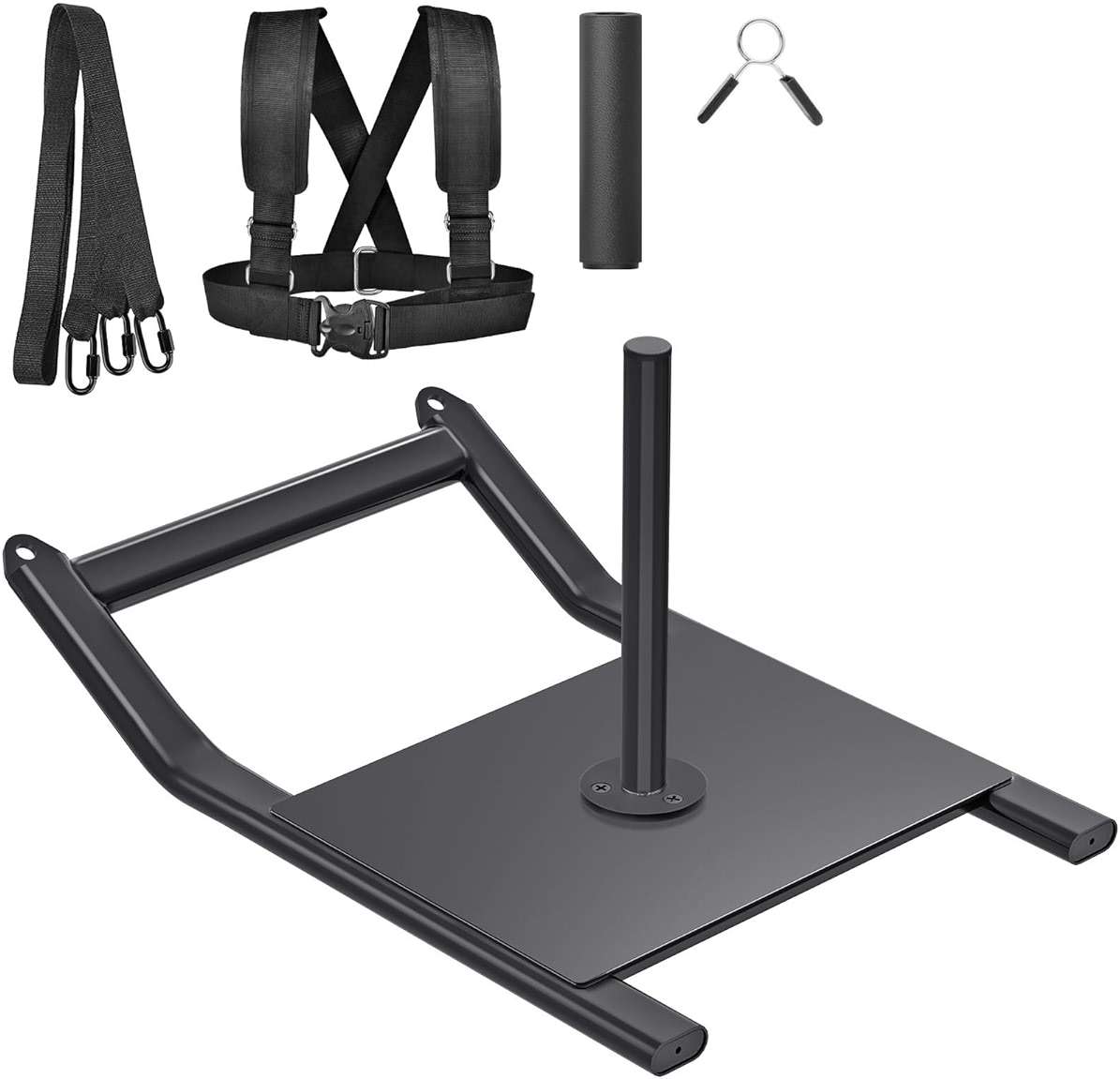 Kipika Weight Sled, Workout Sled, Fitness Strength Training Sled, Speed Training Sled for Athletic Exercise, Speed Improvement, Easily Through Obstacles, Suitable for 1" & 2" Weight Plate - Image 1