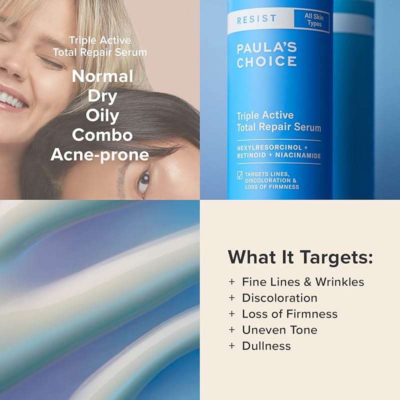 Paula’s Choice RESIST Triple Active Total Repair Serum, 3-in-1 Serum for Wrinkles, Dark Spots & Loss of Firmness with Niacinamide & Retinoid, Fragrance-Free, 1 Fl Oz - Image 5