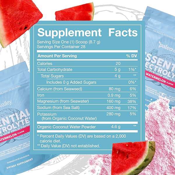 Paleovalley Essential Electrolytes Powder - Full Spectrum Watermelon Electrolyte Powder for Hydration, Energy and Muscle Recovery - No Sugar Added - 30 Servings - Image 2