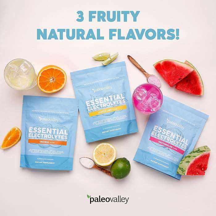 Paleovalley Essential Electrolytes Powder - Full Spectrum Watermelon Electrolyte Powder for Hydration, Energy and Muscle Recovery - No Sugar Added - 30 Servings - Image 6