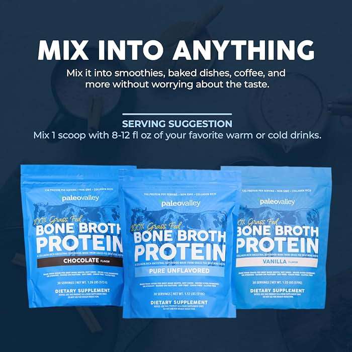Paleovalley 100% Grass Fed Beef Bone Broth Protein Powder - Rich in Collagen Peptides for Hair, Skin, Gut Health, Bone and Joint Support - 13g Protein Per Serving - No Gluten or GMOs - Chocolate - Image 6