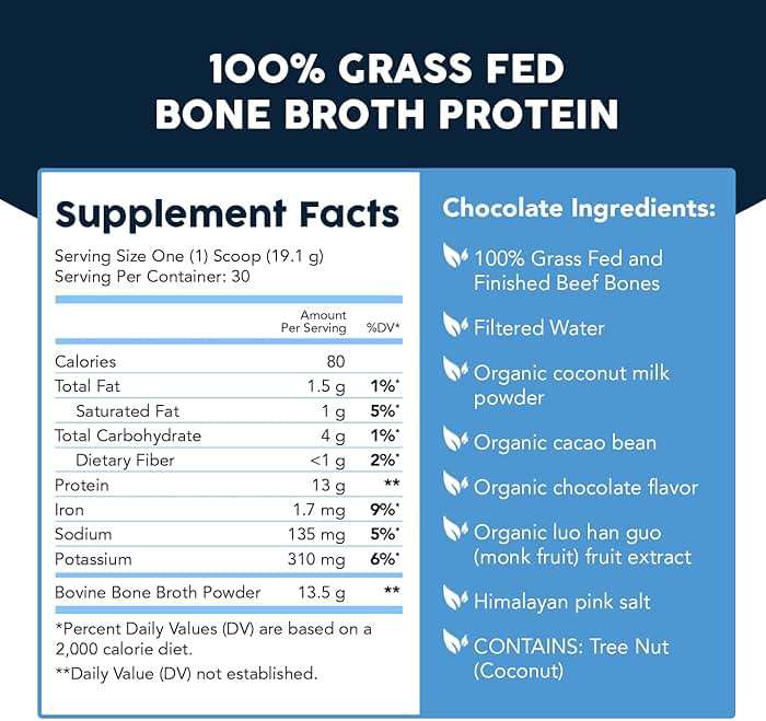 Paleovalley 100% Grass Fed Beef Bone Broth Protein Powder - Rich in Collagen Peptides for Hair, Skin, Gut Health, Bone and Joint Support - 13g Protein Per Serving - No Gluten or GMOs - Chocolate - Image 7