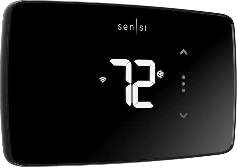 Sensi Lite Smart Thermostat, Programmable, WiFi, Easy DIY, Works With Alexa, ENERGY STAR Certified, ST25, Most Systems C-Wire Not Required, C-Wire needed with Heat/Cool Only & Heat Pump System – Black - Image 1