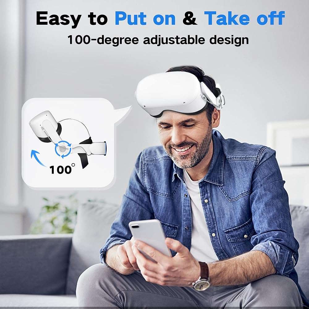 RGB Head Strap with Battery for Meta/Oculus, 10000mAh Battery Pack for Extended 8H of Playtime, Fast Charging VR Power (Meta/Oculus 2, Mac、PC) - Image 4