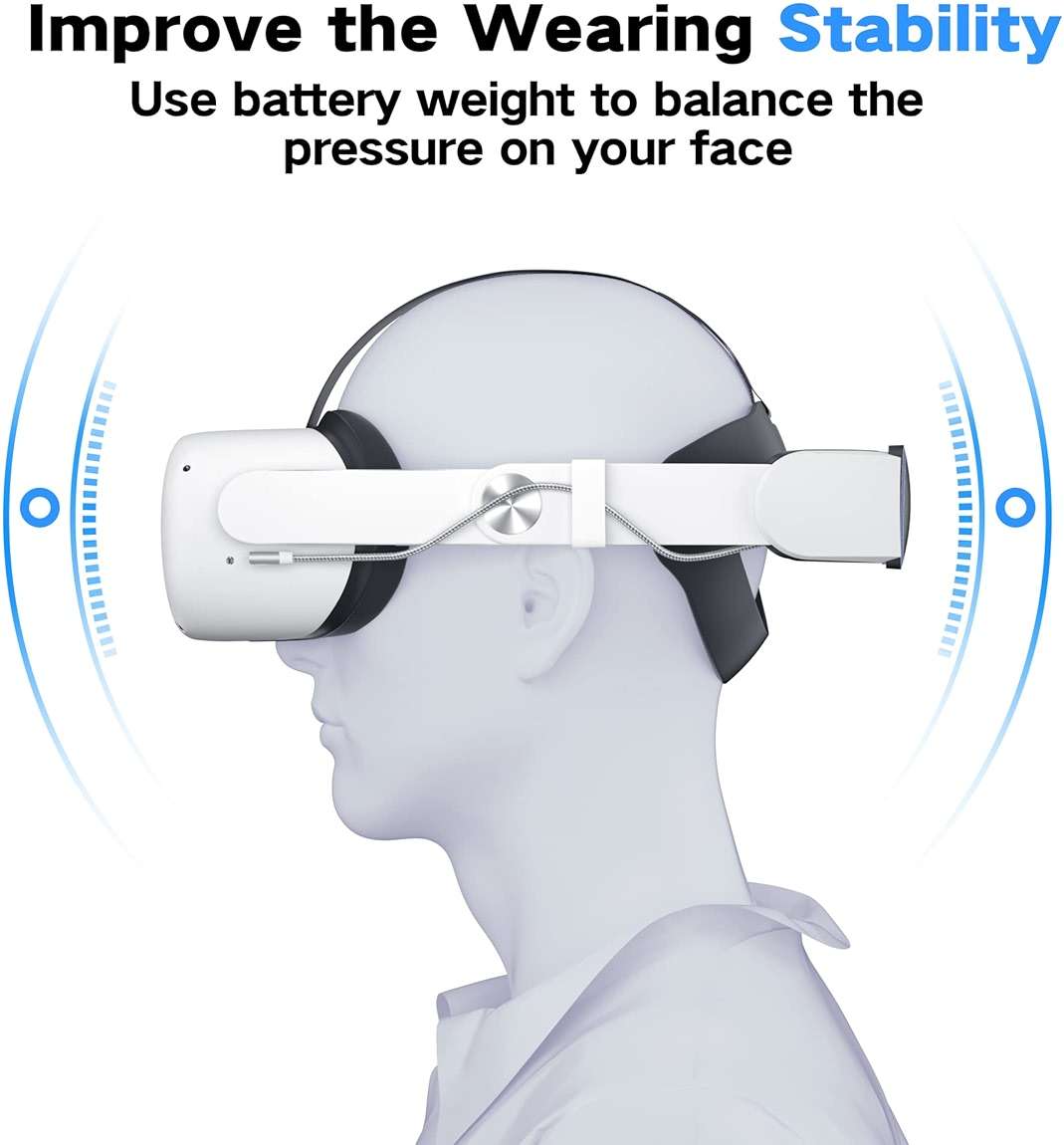 RGB Head Strap with Battery for Meta/Oculus, 10000mAh Battery Pack for Extended 8H of Playtime, Fast Charging VR Power (Meta/Oculus 2, Mac、PC) - Image 5