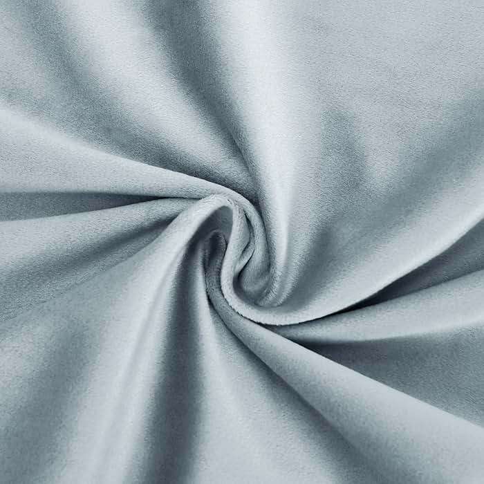 DWCN Velvet Curtains - 96 Inches Long Super Soft Luxury Tieable Window Treatments Room Darkening Privacy Protect Blackout Drapes for Bedroom Living Room Home Decor, Stone Blue, W52 x L96, 2 Panels - Image 7