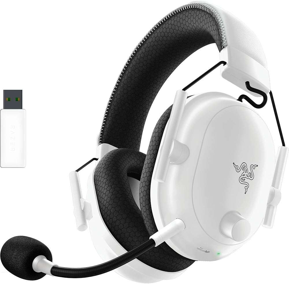 Razer BlackShark V2 Pro Wireless Gaming Headset: Super Wideband Mic - Pro Tuned FPS Profiles - 50mm Drivers - Plush Noise Isolating Earcups - 70 Hr Battery - Bluetooth - for PC, PS5, Switch 2 - White - Image 1
