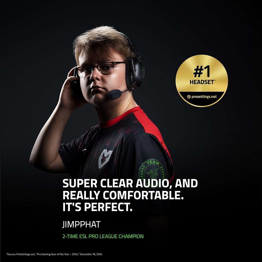 Razer BlackShark V2 Pro Wireless Gaming Headset: Super Wideband Mic - Pro Tuned FPS Profiles - 50mm Drivers - Plush Noise Isolating Earcups - 70 Hr Battery - Bluetooth - for PC, PS5, Switch 2 - White - Image 2