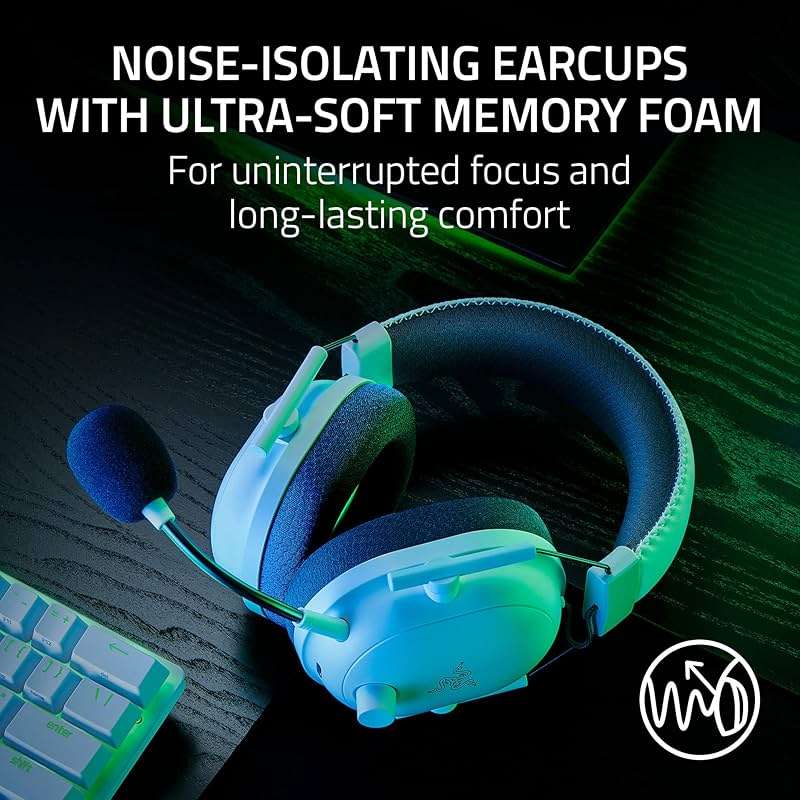 Razer BlackShark V2 Pro Wireless Gaming Headset: Super Wideband Mic - Pro Tuned FPS Profiles - 50mm Drivers - Plush Noise Isolating Earcups - 70 Hr Battery - Bluetooth - for PC, PS5, Switch 2 - White - Image 7