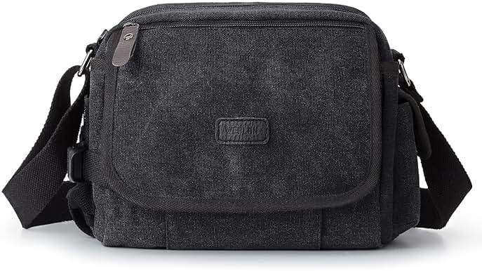 Messenger Bag for Men, Crossbody Bag Aesthetic, Water Resistant Unisex Classic Canvas Shoulder Bag - Image 2