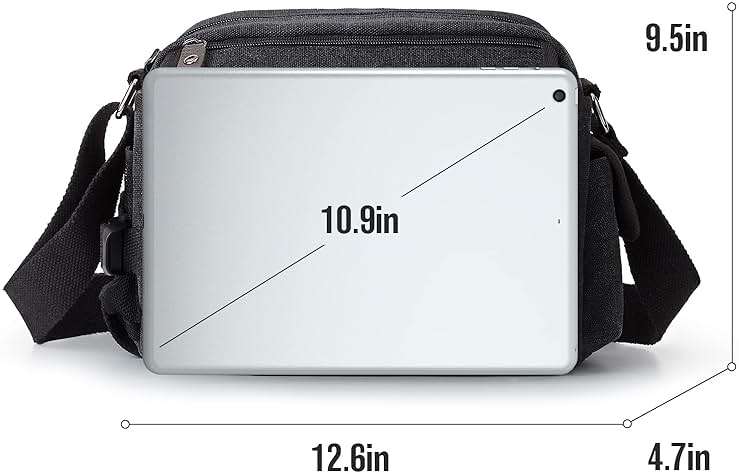Messenger Bag for Men, Crossbody Bag Aesthetic, Water Resistant Unisex Classic Canvas Shoulder Bag - Image 9