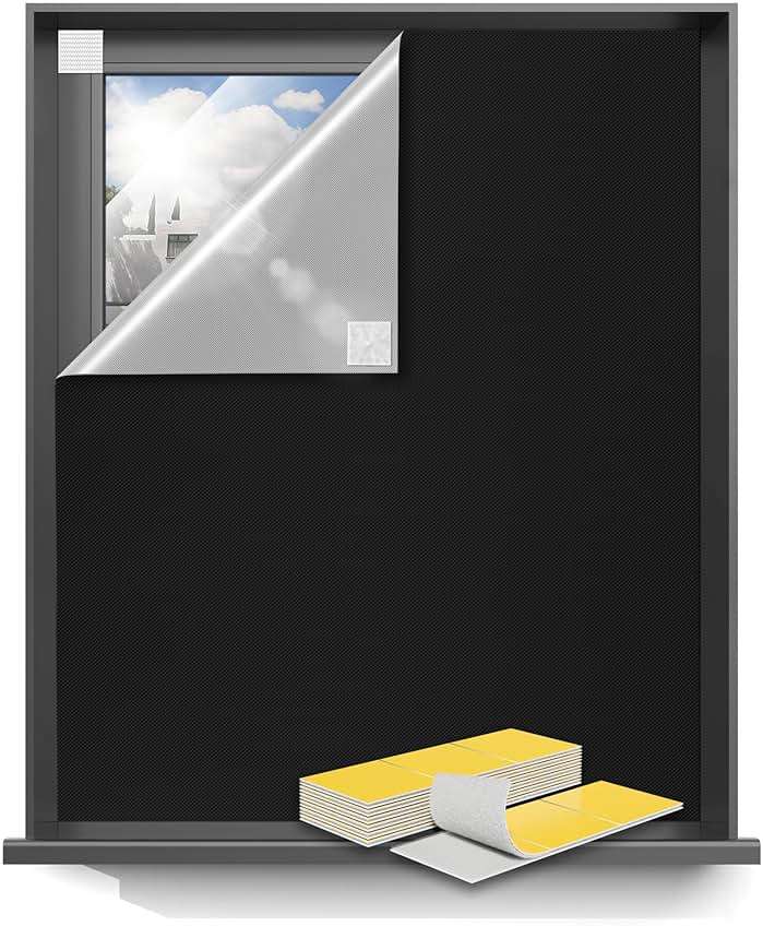 Sumobaby 50"x57" Portable Blackout Curtains, Blinds for Windows with Hook & Loop Tapes, 100% Blackout Window Shades, Curtains Easy to Cut Fit for Bedroom, Baby Room and TV Room (Black) - Image 1