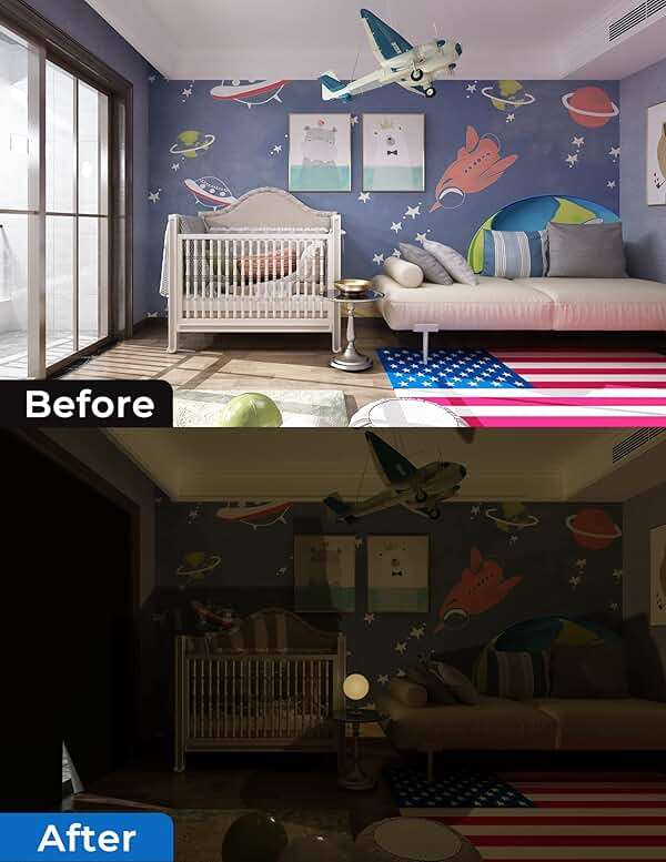 Sumobaby 50"x57" Portable Blackout Curtains, Blinds for Windows with Hook & Loop Tapes, 100% Blackout Window Shades, Curtains Easy to Cut Fit for Bedroom, Baby Room and TV Room (Black) - Image 6