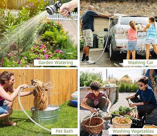 Tuyeho Retractable Garden Hose Reel 100FT, Wall Mount Heavy Duty Water Hose Reels with Automatic Slow Rewind System, Outdoor Hoses Reel with 2 Hose Nozzles for Garden Watering, Car Wash, Pet Shower - Image 8