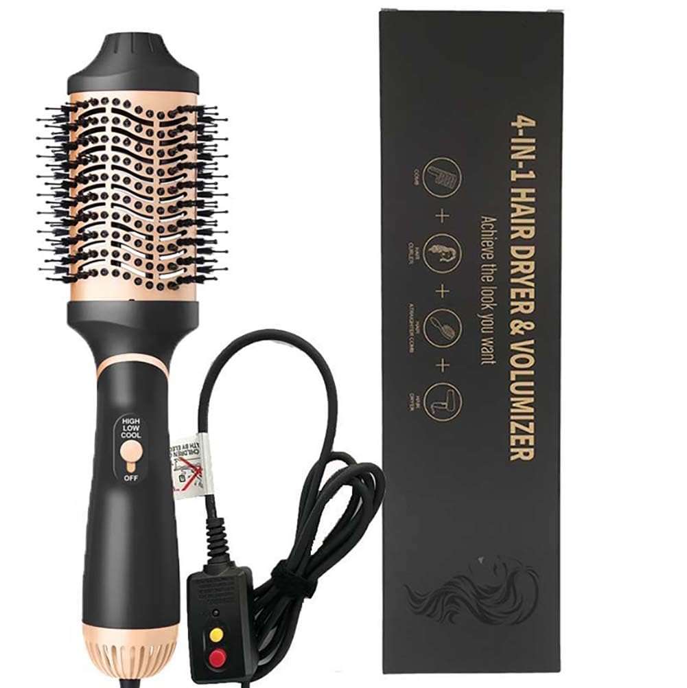 Hair Dryer Brush Blow Dryer in One Step, Upgraded 4 in 1 Hair Dryer and Styler Volumizer with Negative Ion Anti-frizz Ceramic Titanium Barrel Hot Air Brush Hair Straightener (Golden, Large) - Image 1