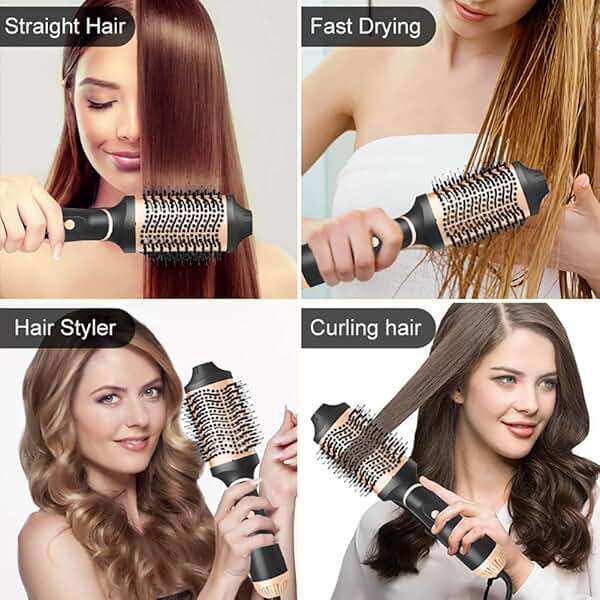 Hair Dryer Brush Blow Dryer in One Step, Upgraded 4 in 1 Hair Dryer and Styler Volumizer with Negative Ion Anti-frizz Ceramic Titanium Barrel Hot Air Brush Hair Straightener (Golden, Large) - Image 7