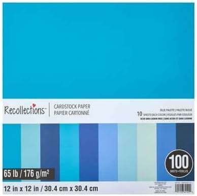 100 Sheets Blue Palette 12" x 12" Cardstock Paper by Recollections - Acid and Lignin Free Paper for Scrapbooks, Arts & Crafts - 1 Pack - Image 2