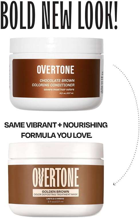 Overtone Semi Permanent Hair Color Conditioner, Chocolate Brown, 8 oz, Nourishing, Damage-Free, Color Depositing Mask for All Hair Types with Shea Butter & Coconut Oil, Vegan & Cruelty-Free - Image 2