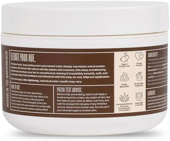 Overtone Semi Permanent Hair Color Conditioner, Chocolate Brown, 8 oz, Nourishing, Damage-Free, Color Depositing Mask for All Hair Types with Shea Butter & Coconut Oil, Vegan & Cruelty-Free - Image 5
