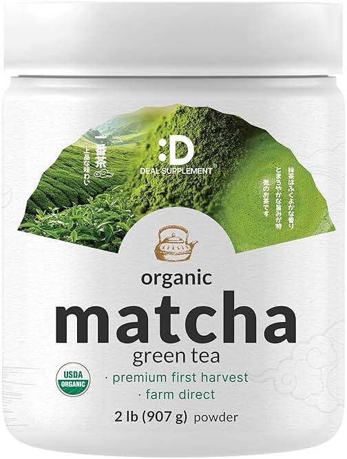 Organic Matcha Green Tea Powder, 2 lb (907g) | First Harvest, Culinary Grade | Japanese Sourced Cafe Mix | Zero Sugar, Keto Friendly, Non-GMO, Vegetarian - Image 1