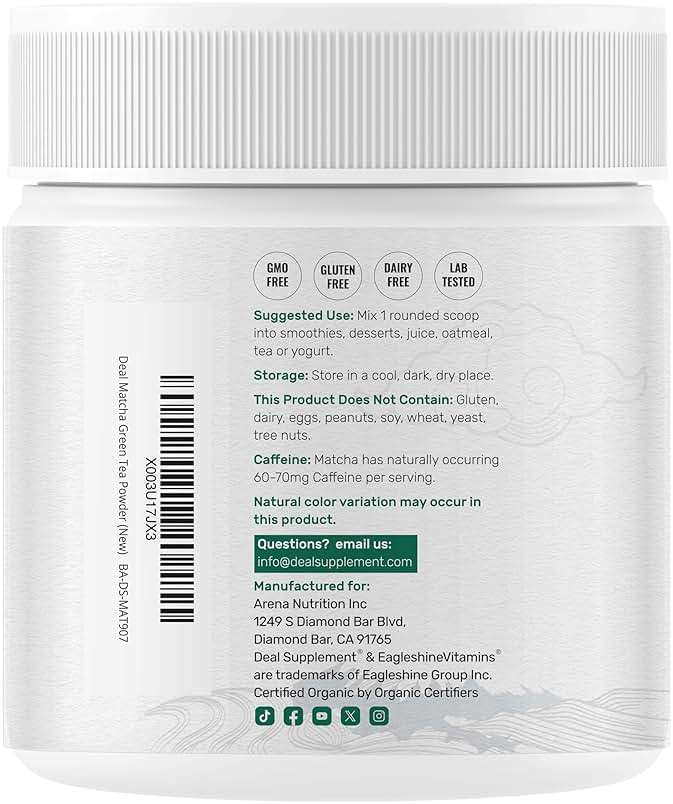 Organic Matcha Green Tea Powder, 2 lb (907g) | First Harvest, Culinary Grade | Japanese Sourced Cafe Mix | Zero Sugar, Keto Friendly, Non-GMO, Vegetarian - Image 4