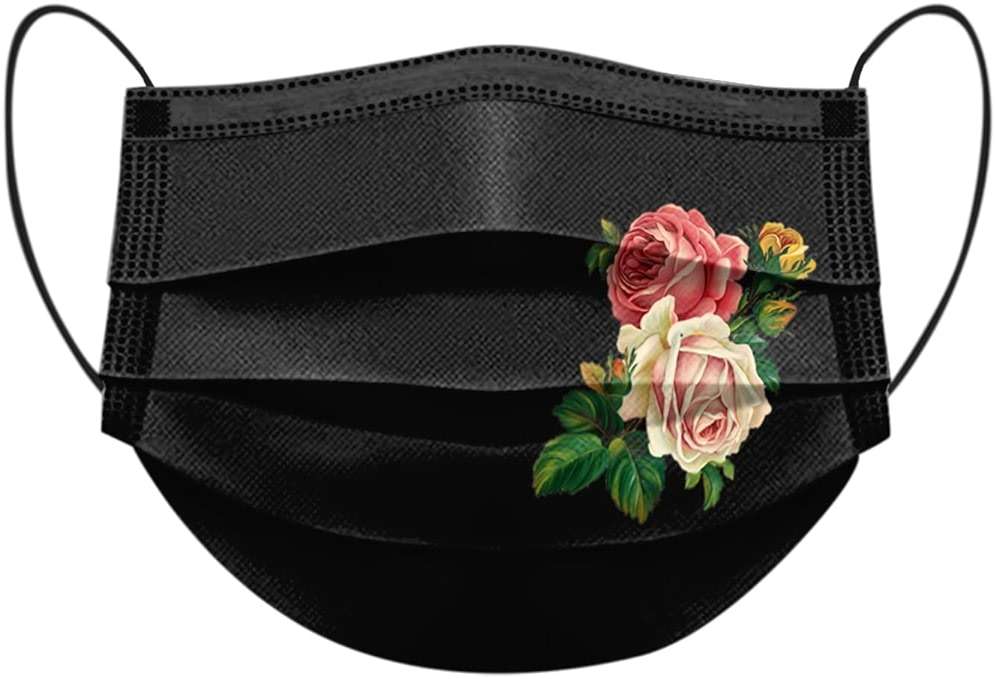 50Pcs Mask for Women Flower Disposable Skin Care Adult Balaclava Designer 3Ply Cute Pattern Designs Mask Face_Mask - Image 3