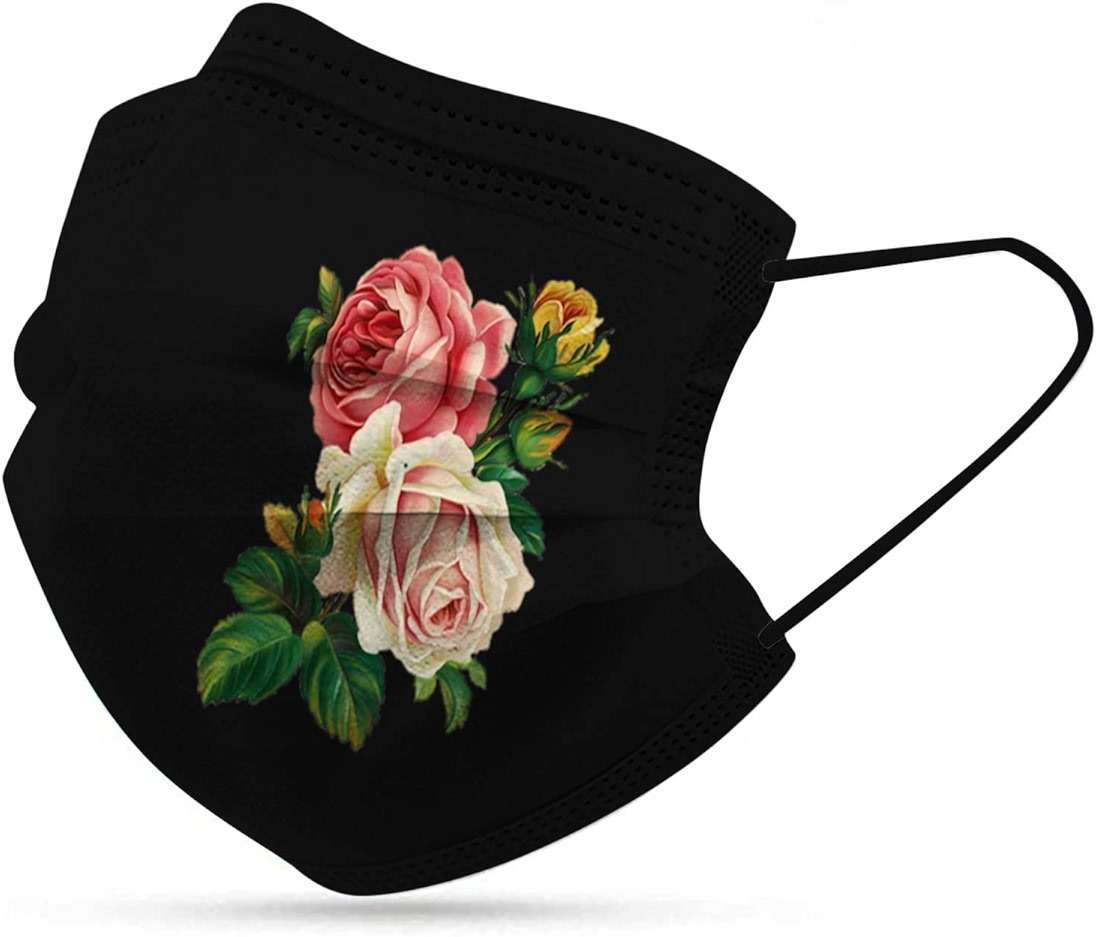 50Pcs Mask for Women Flower Disposable Skin Care Adult Balaclava Designer 3Ply Cute Pattern Designs Mask Face_Mask - Image 4