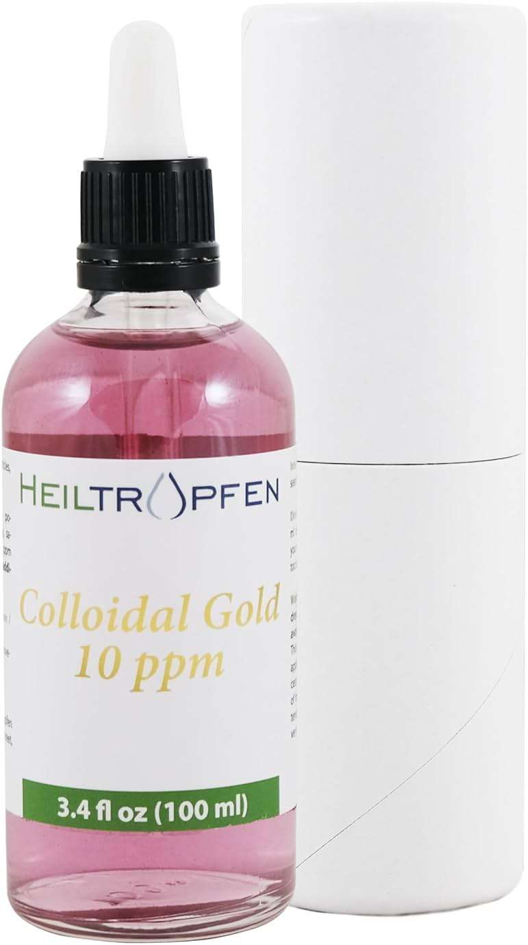Colloidal Gold | 10 ppm | 3.4 Fl Oz - 100 ml | Third-Party Tested | Heiltropfen® - Image 1