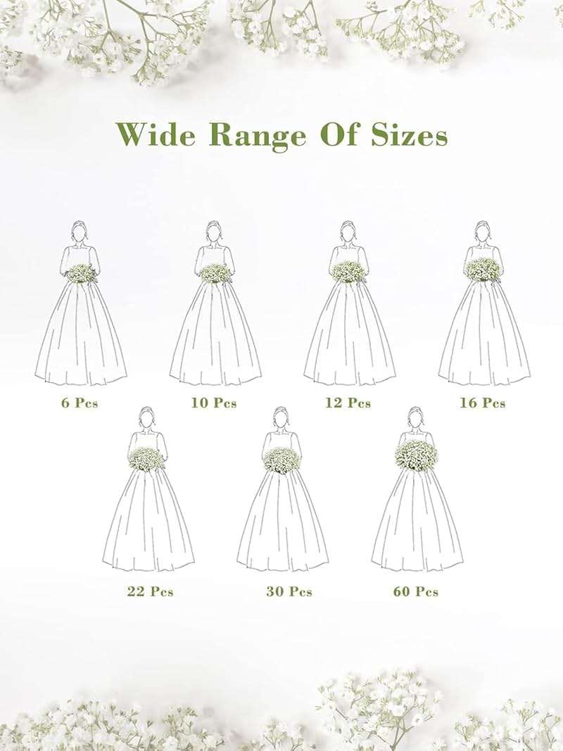Yastouay Babys Breath Artificial Flowers, 6Pcs Fake White Babys Breath Flowers Artificial Bulk, Real Touch Faux Babies Breath Gypsophila Bouquet for Wedding Floral Arrangement Party Decor - Image 8