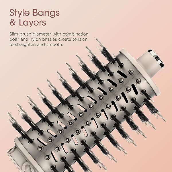 Shark FlexStyle Round Hot Air Brush Attachment for Blow Dryers, Hair Styling Tool for Straight, Wavy, Curly, and Coily Hair, Stone - Image 5