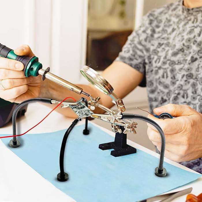 4 Pack Magnetic Helping Hands Soldering,Flexible Gooseneck Metal Arms for Automobile Electronics Soldering jewelry, Painting Art Crafts Hobby with Adjustable Alligator Clips - Image 6
