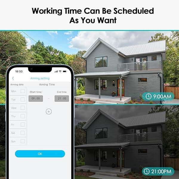 SEHMUA Solar Security Cameras Wireless Outdoor, 2K 360° View Battery Powered Outdoor Camera, WiFi Home Security with Spotlight Color Night Vision, PIR Sensor - Image 7
