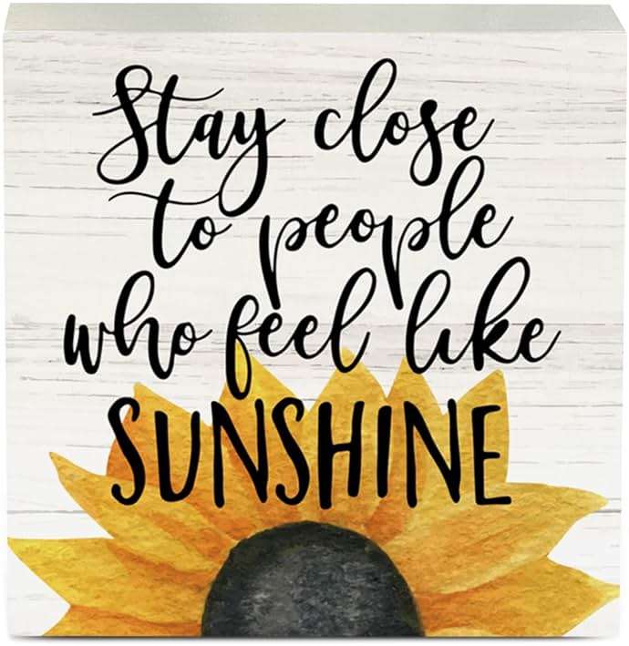 Farmhouse Sunshine Sunflower Wooden Box Sign Rustic Country Sunflower Box Sign Wood Sign Decor Summer Square Wood Sign Home Desk Tabletop Shelf Decor 5 x 5 - Image 7