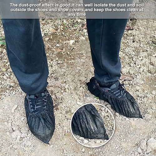 Shoe Covers Disposable 200Pack(100Pairs) Thicker Black Shoe Booties Cover Non Slip for Home Floors Carpet Indoor - Image 5