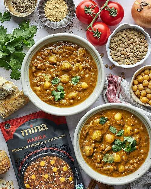 Mina Moroccan Lentils, Chickpeas, White Beans & Harira - Healthy Snacks Variety Pack of 8 (10 oz), Lentils Ready to Eat, Vegan Protein, Gluten-Free Instant Food, Microwave Meals, Non-GMO, Kosher - Image 3