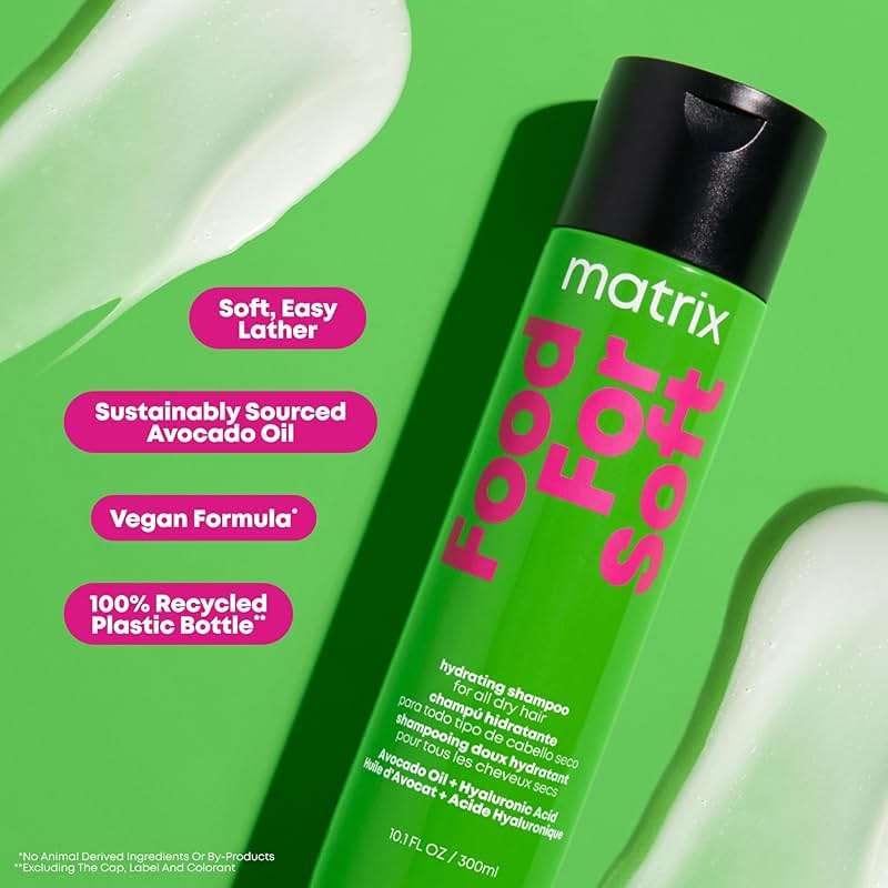 MATRIX Food For Soft Shampoo For Dry and Brittle Hair - Moisturizes and Hydrates, Softens and Smooths, With Avocado Oil & Hyaluronic Acid, Vegan, For All Hair Types - Image 4