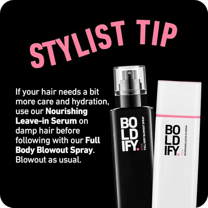 Boldify Full Body Volumizing Hair Spray - Mega-Volume - Blowout Heat Protection Spray with Thickening and Blow Dry Formula for Fine, Thin Hair - For Women & Men - Image 8