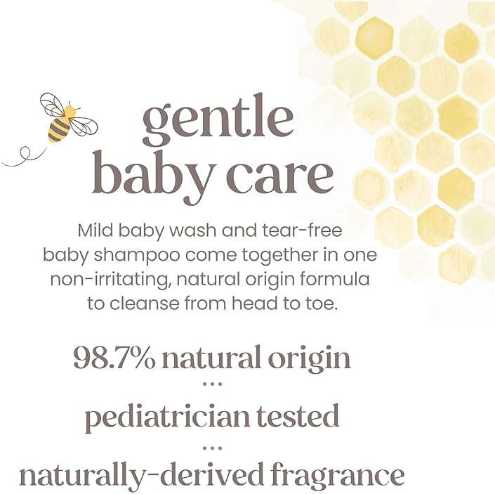 Burt's Bees Baby Shampoo and Baby Wash Refill, Original, Plant-Based Formula, Tear-Free, Pediatrician-Tested, Natural Origin, Gently Cleans Sensitive Skin and Hair, 33.8 Fl Oz - Image 6